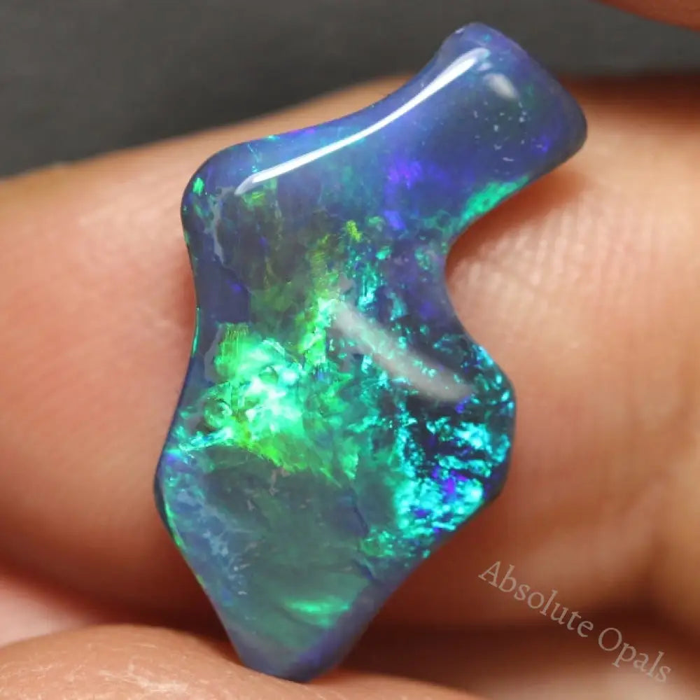 Black Opal Lightning Ridge Australian Solid Carving Stone 4.24Ct