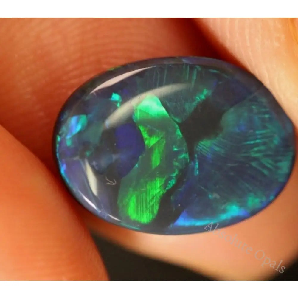 Black Opal Lightning Ridge Australian Solid Loose Stone Cabochon 4.35 Ct