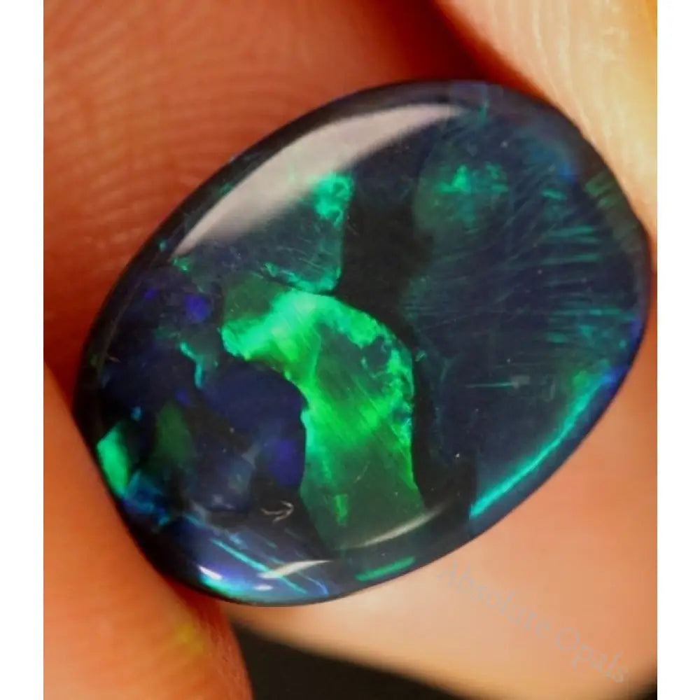 Black Opal Lightning Ridge Australian Solid Loose Stone Cabochon 4.35 Ct