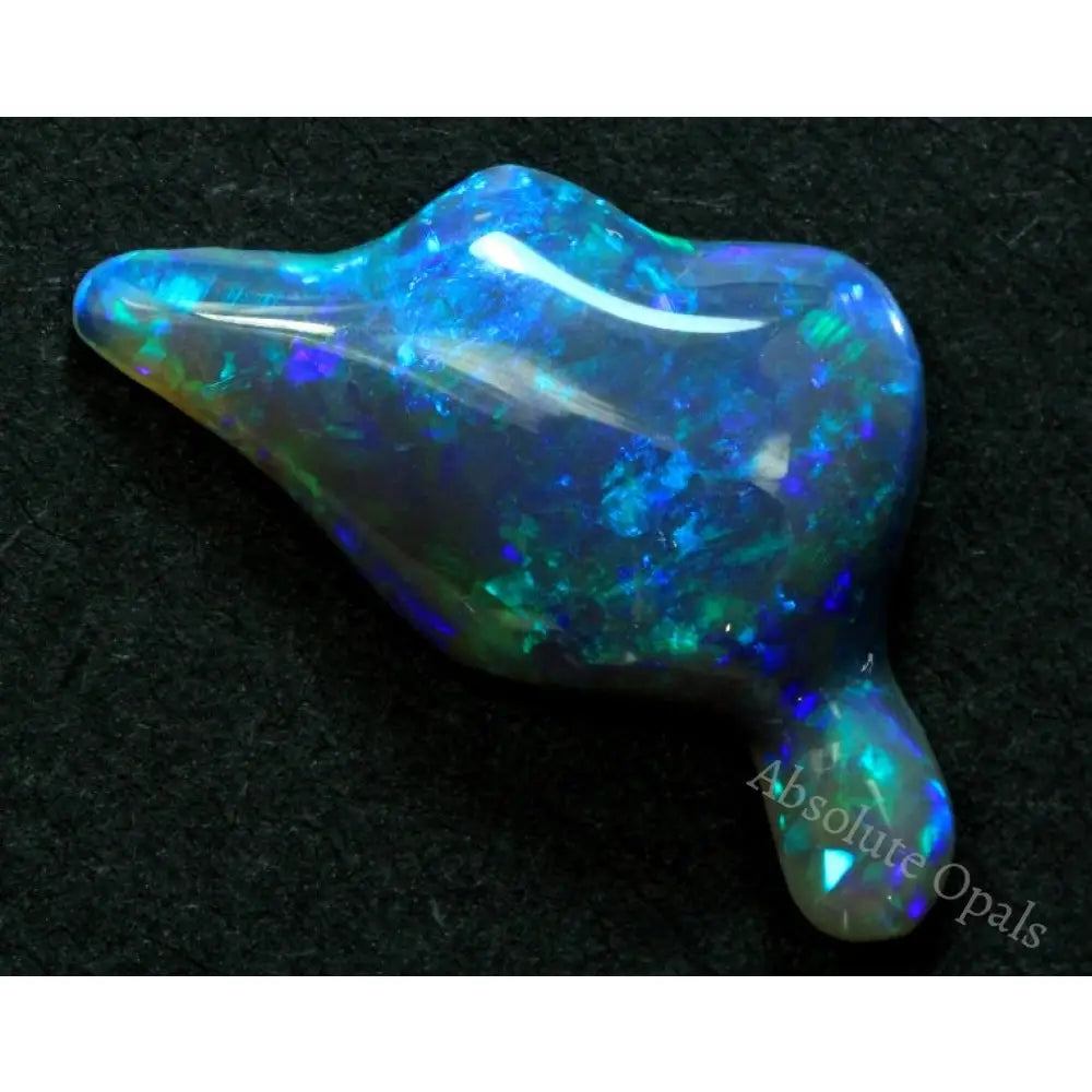 Black Opals Australian Lightning Ridge Solid Opal Carving 3.88 Cts + Vid Opal