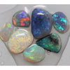 Black Opals Rough Lightning Ridge Rubs 7Pcs 12.70Cts Opal