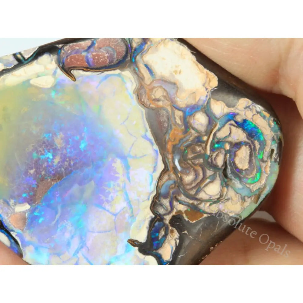 Boulder Opal Solid Stone Natural Cut 115Cts + Vid Boulder Opal
