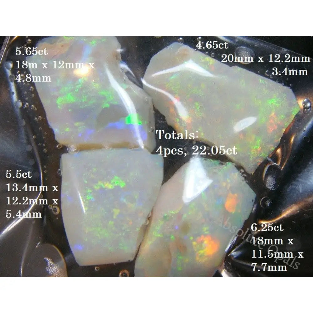 Lightning Ridge Australian Rough Natural Solid Opal Parcel 22.05 Ct 4Pcs + Vid) Rough Opal