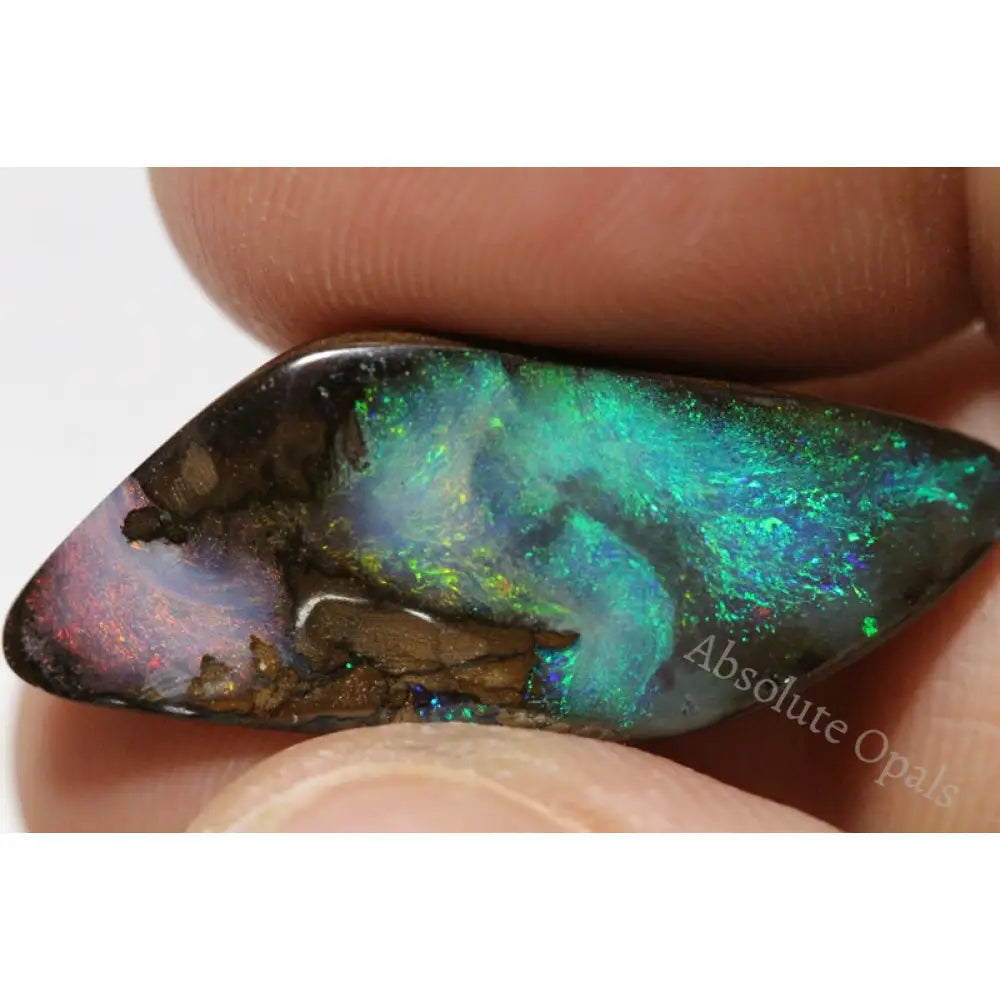 Natural Australian Boulder Opal Solid Cut Stone 11.33 Cts Vid Boulder Opal