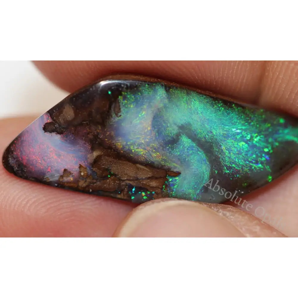 Natural Australian Boulder Opal Solid Cut Stone 11.33 Cts Vid Boulder Opal