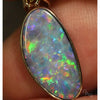 Opal Pendant Australian Doublet 14K Gold Jewelry 1.12G 23.3Mm Jewellery