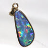 Opal Pendant Australian Doublet Bright 14K Gold Jewelry 1.19G 23.8Mm Jewellery