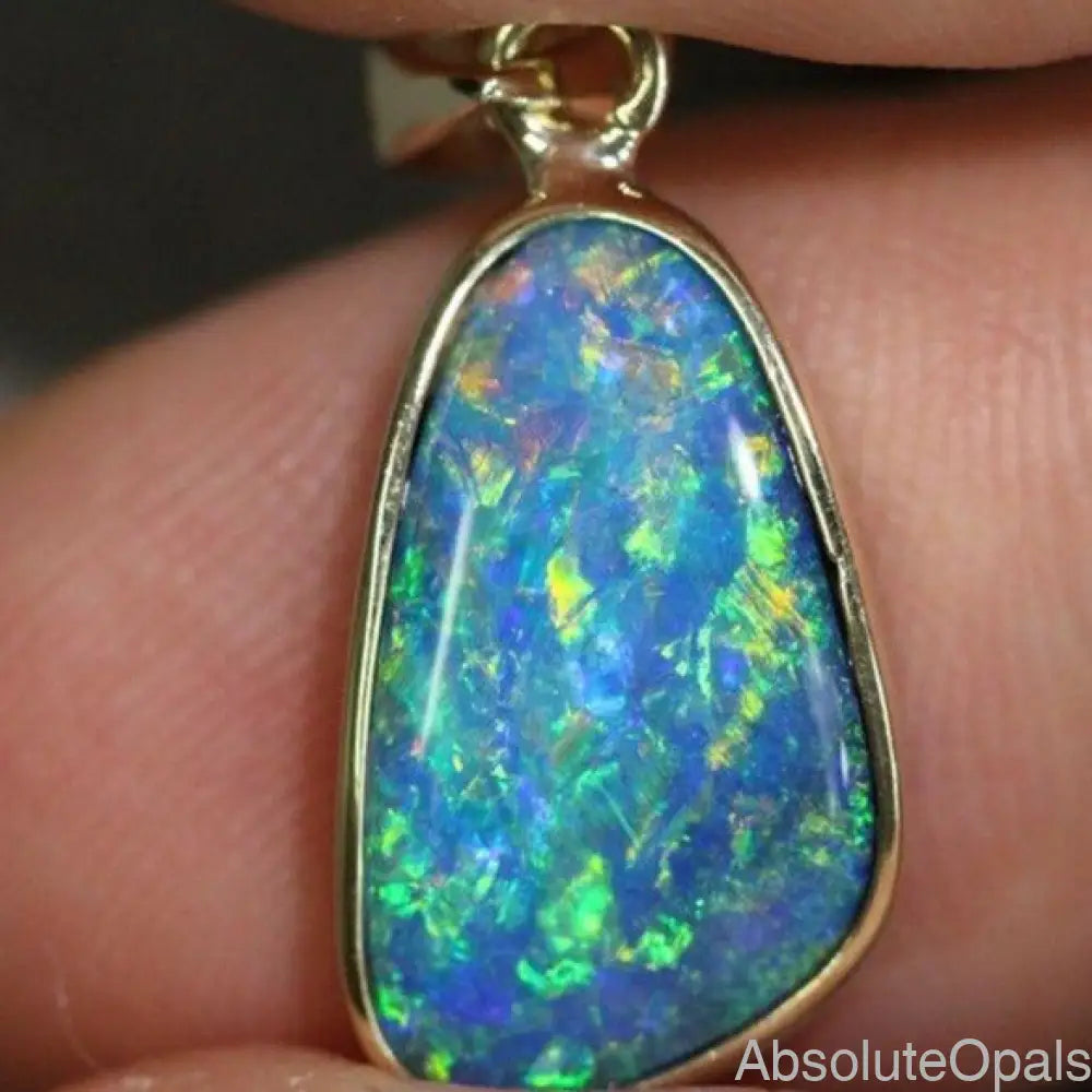 gold opal doublet pendant