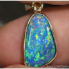 Opal Pendant Australian Doublet Bright 14K Gold Jewelry 1.36G 23.8Mm Jewellery