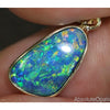 Opal Pendant Australian Doublet Bright 14K Gold Jewelry 1.36G 23.8Mm Jewellery