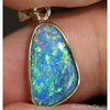 Opal Pendant Australian Doublet Bright 14K Gold Jewelry 1.36G 23.8Mm Jewellery