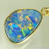 Opal Pendant Australian Gem Doublet Bright 14K Gold 0.77G 21Mm Jewellery