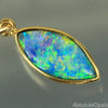 Opal Pendant Australian Gem Doublet Bright 14K Gold 1.28G 23.7Mm Jewellery