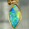 Opal Pendant Australian Gem Doublet Bright 14K Gold 1.28G 23.7Mm Jewellery