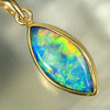 Opal Pendant Australian Gem Doublet Bright 14K Gold 1.28G 23.7Mm Jewellery