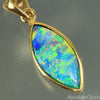 Opal Pendant Australian Gem Doublet Bright 14K Gold 1.28G 23.7Mm Jewellery